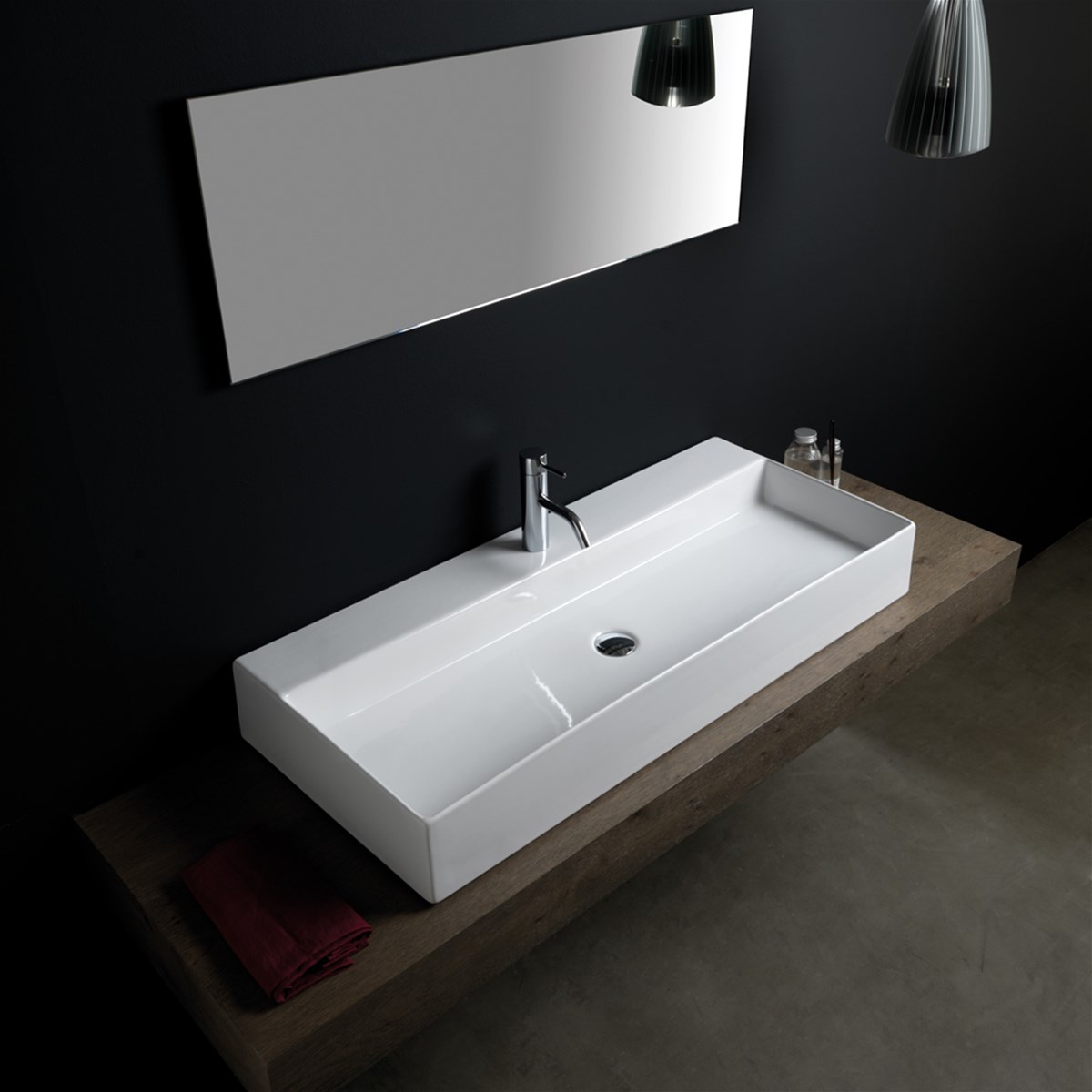 lavabo da appoggio rettangolare