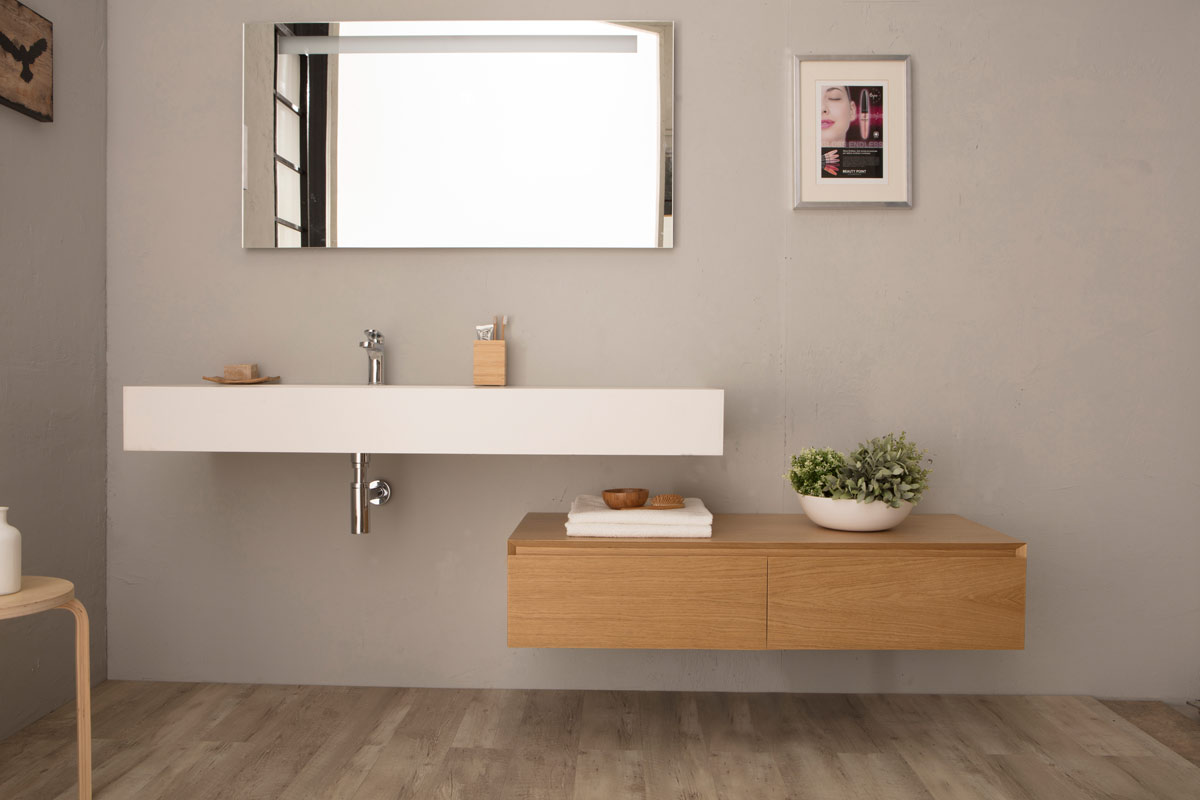 Lavabo monolite sospeso